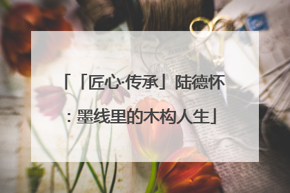「匠心·传承」陆德怀：墨线里的木构人生