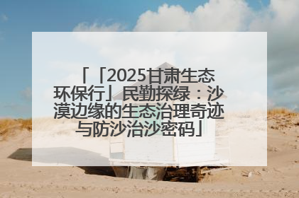 「2025甘肃生态环保行」民勤探绿：沙漠边缘的生态治理奇迹与防沙治沙密码
