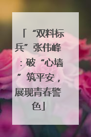 “双料标兵”张伟峰：破“心墙”筑平安，展现青春警色