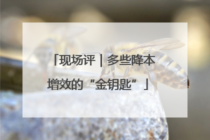 现场评｜多些降本增效的“金钥匙”