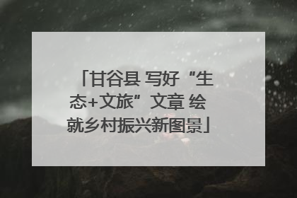 甘谷县 写好“生态+文旅”文章 绘就乡村振兴新图景