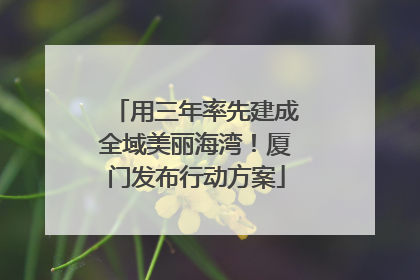 用三年率先建成全域美丽海湾！厦门发布行动方案