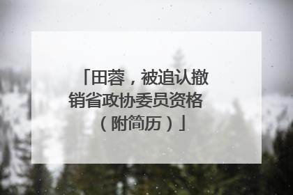 田蓉，被追认撤销省政协委员资格（附简历）