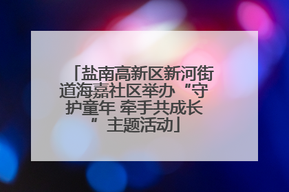 盐南高新区新河街道海嘉社区举办“守护童年 牵手共成长”主题活动