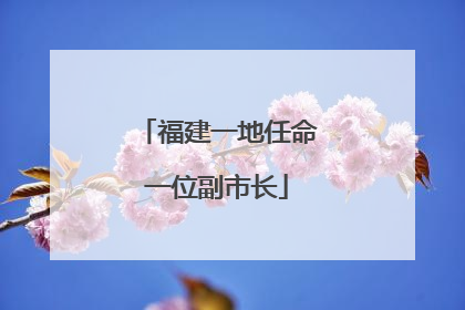 福建一地任命一位副市长