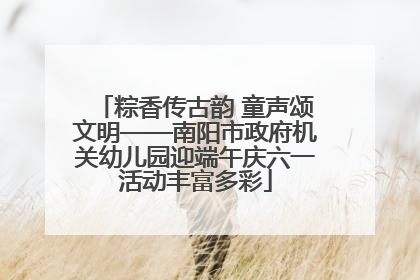 粽香传古韵 童声颂文明——南阳市政府机关幼儿园迎端午庆六一活动丰富多彩