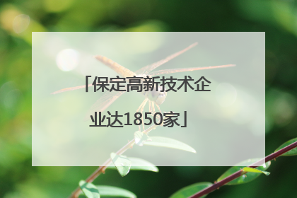 保定高新技术企业达1850家