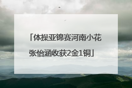 体操亚锦赛河南小花张怡涵收获2金1铜