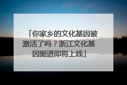 你家乡的文化基因被激活了吗？浙江文化基因图谱即将上线
