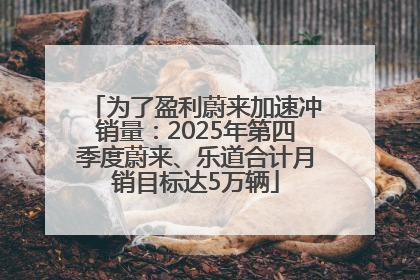 为了盈利蔚来加速冲销量：2025年第四季度蔚来、乐道合计月销目标达5万辆