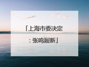 上海市委决定：张鸣履新