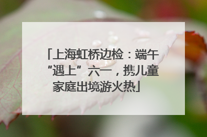 上海虹桥边检：端午“遇上”六一，携儿童家庭出境游火热