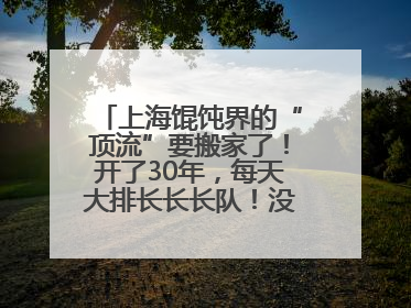 上海馄饨界的“顶流”要搬家了！开了30年，每天大排长长长队！没想到新店在这里