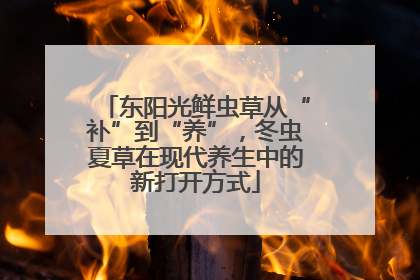 东阳光鲜虫草从“补”到“养”，冬虫夏草在现代养生中的新打开方式