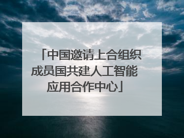 中国邀请上合组织成员国共建人工智能应用合作中心