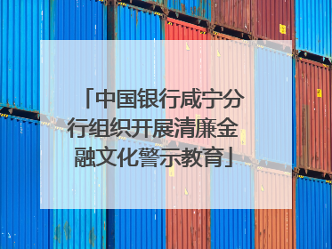 中国银行咸宁分行组织开展清廉金融文化警示教育