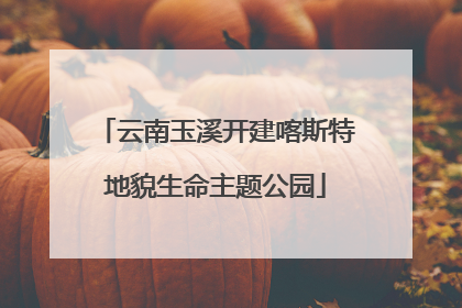 云南玉溪开建喀斯特地貌生命主题公园