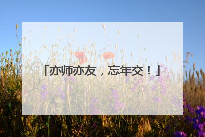 亦师亦友，忘年交！