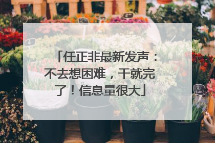 任正非最新发声：不去想困难，干就完了！信息量很大