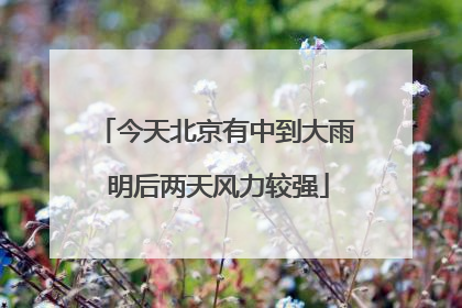 今天北京有中到大雨 明后两天风力较强