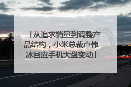 从追求销量到调整产品结构，小米总裁卢伟冰回应手机大盘变动