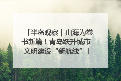 半岛观察｜山海为卷书新篇！青岛跃升城市文明建设“新航线”