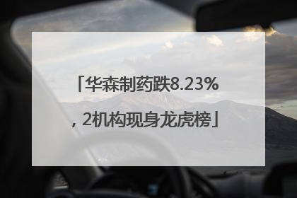 华森制药跌8.23%，2机构现身龙虎榜