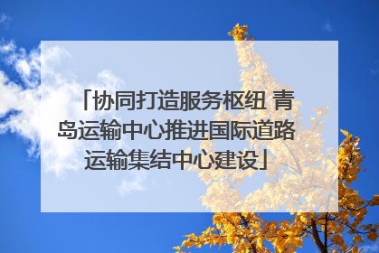 协同打造服务枢纽 青岛运输中心推进国际道路运输集结中心建设
