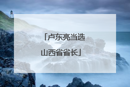 卢东亮当选山西省省长