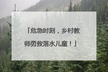 危急时刻，乡村教师勇救落水儿童！