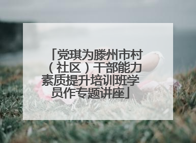 党琪为滕州市村（社区）干部能力素质提升培训班学员作专题讲座