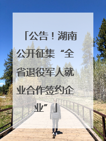 公告！湖南公开征集“全省退役军人就业合作签约企业”