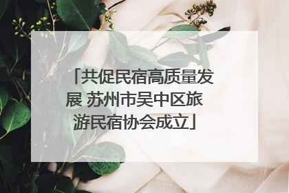 共促民宿高质量发展 苏州市吴中区旅游民宿协会成立