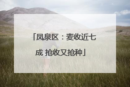凤泉区：麦收近七成 抢收又抢种