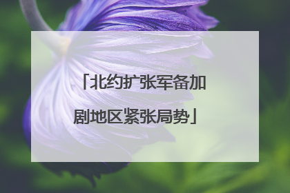 北约扩张军备加剧地区紧张局势