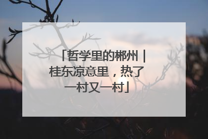 哲学里的郴州｜桂东凉意里，热了一村又一村