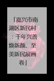 嘉兴市南湖区新民村：千年兴善焕新颜、至美新民展画卷