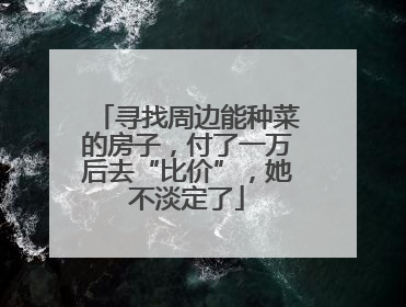 寻找周边能种菜的房子，付了一万后去“比价”，她不淡定了