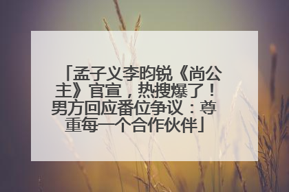 孟子义李昀锐《尚公主》官宣，热搜爆了！男方回应番位争议：尊重每一个合作伙伴
