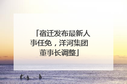 宿迁发布最新人事任免，洋河集团董事长调整
