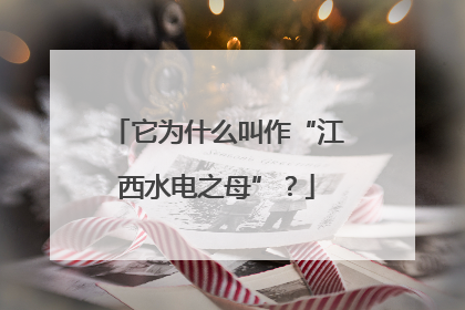 它为什么叫作“江西水电之母”？