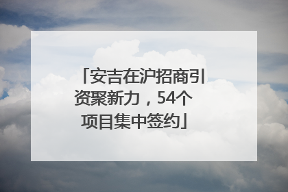 安吉在沪招商引资聚新力，54个项目集中签约