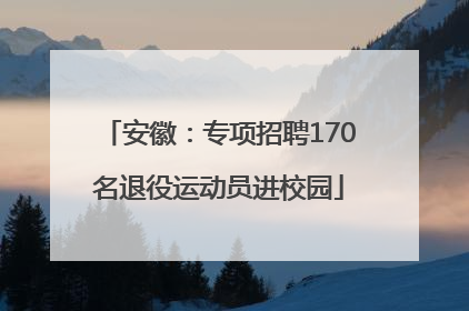 安徽：专项招聘170名退役运动员进校园