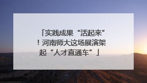 实践成果“活起来”！河南师大这场展演架起“人才直通车”