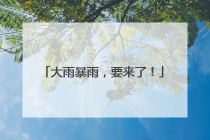 大雨暴雨，要来了！