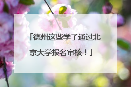 德州这些学子通过北京大学报名审核！