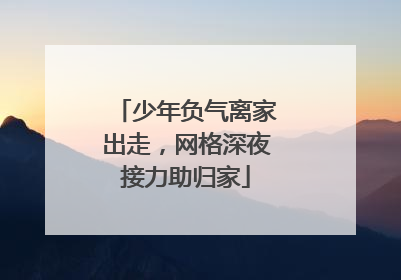 少年负气离家出走，网格深夜接力助归家