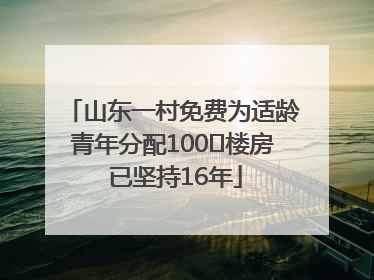 山东一村免费为适龄青年分配100㎡楼房 已坚持16年