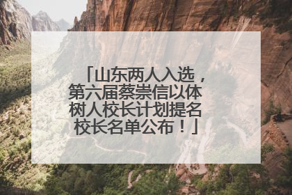 山东两人入选，第六届蔡崇信以体树人校长计划提名校长名单公布！