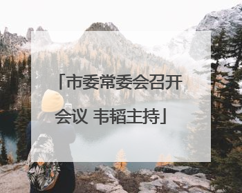 市委常委会召开会议 韦韬主持